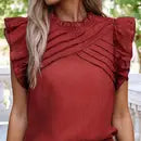 Pleated Detail Short Sleeve Blouse