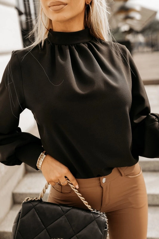 Black High Neck Blouse