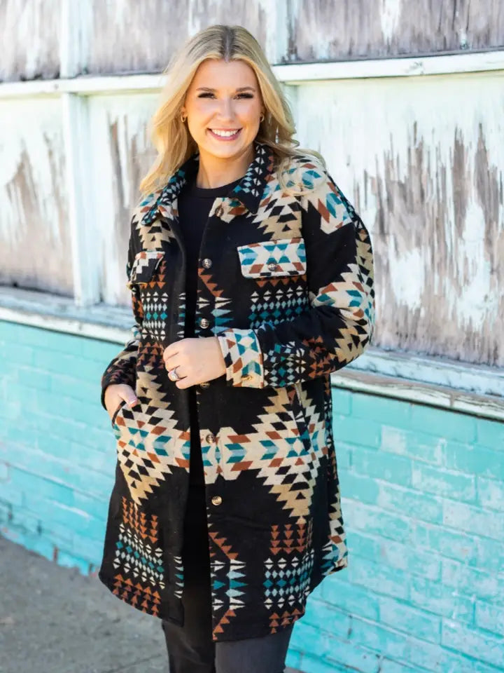 Western Aztec Long Jacket