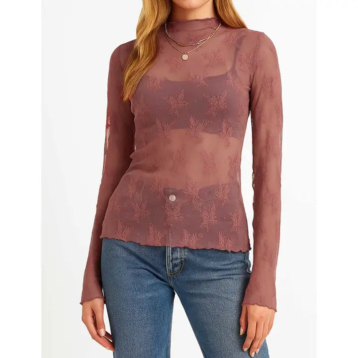 Dusty Pink Lace Top
