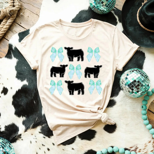 Stock Show Steer Bow Tee