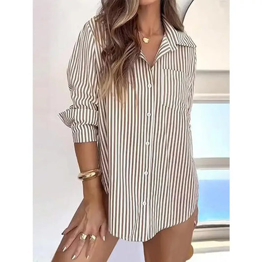 Striped Button Down Long Sleeve Shirt