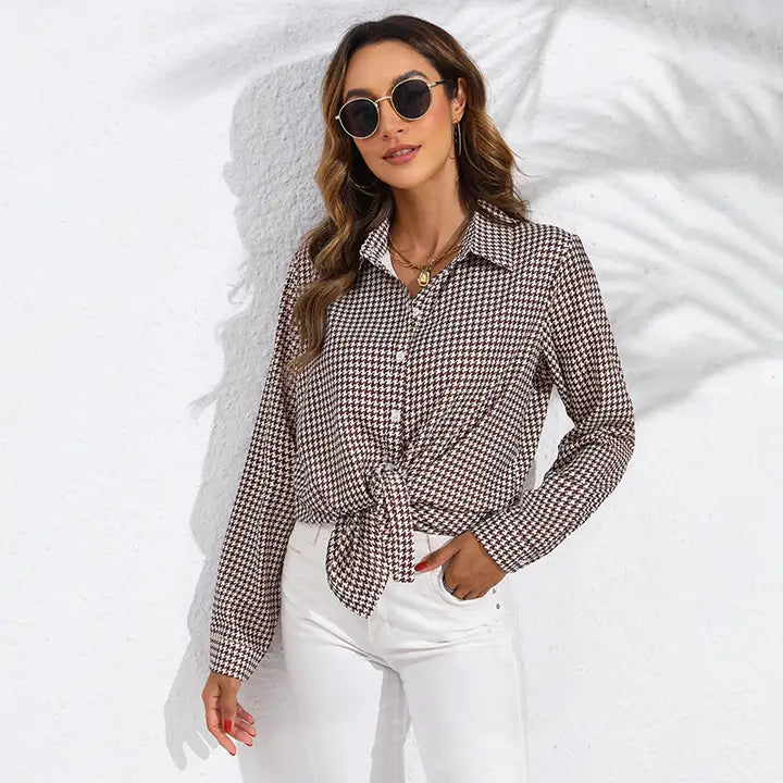 Patterned Button Down Top