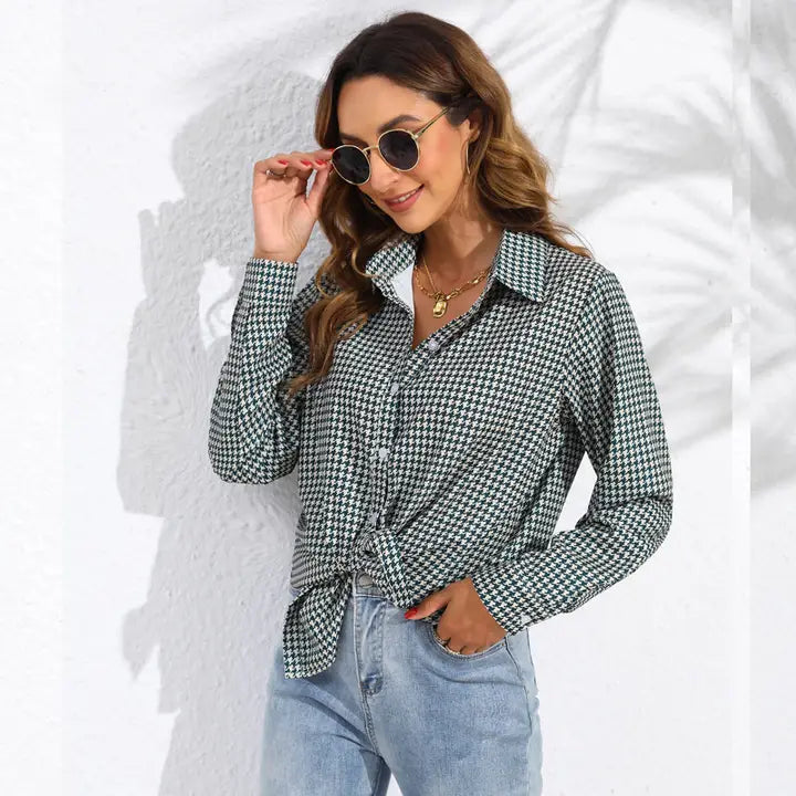 Patterned Button Down Top