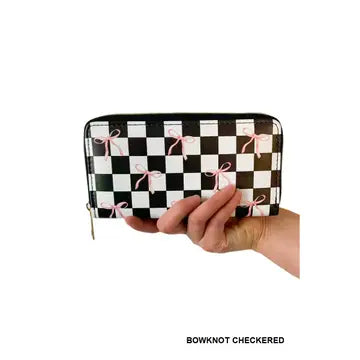 Checkered Bow Wallet