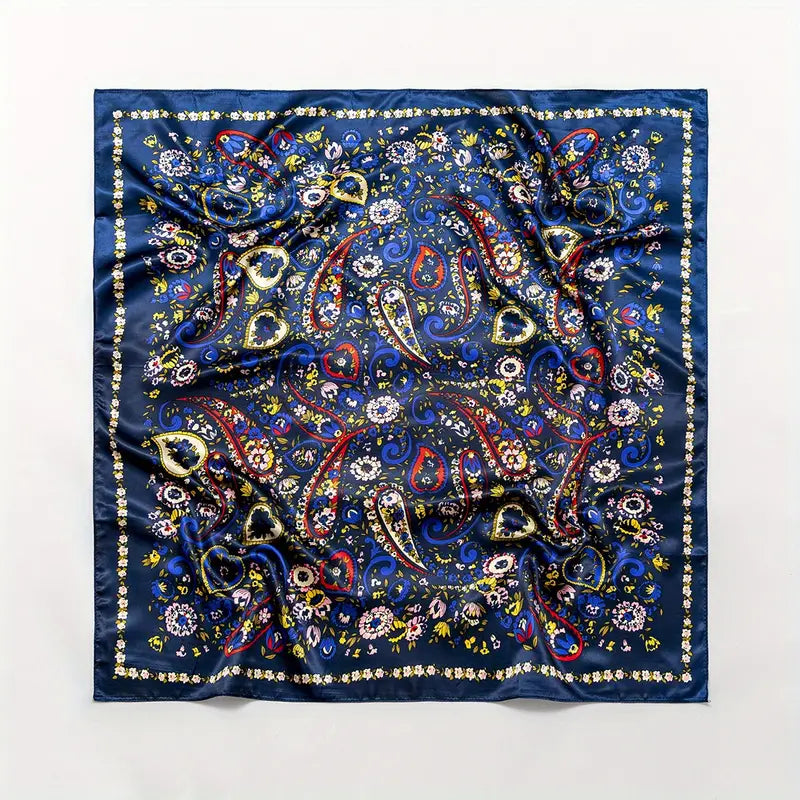 Dark Blue Paisley Wild Rag