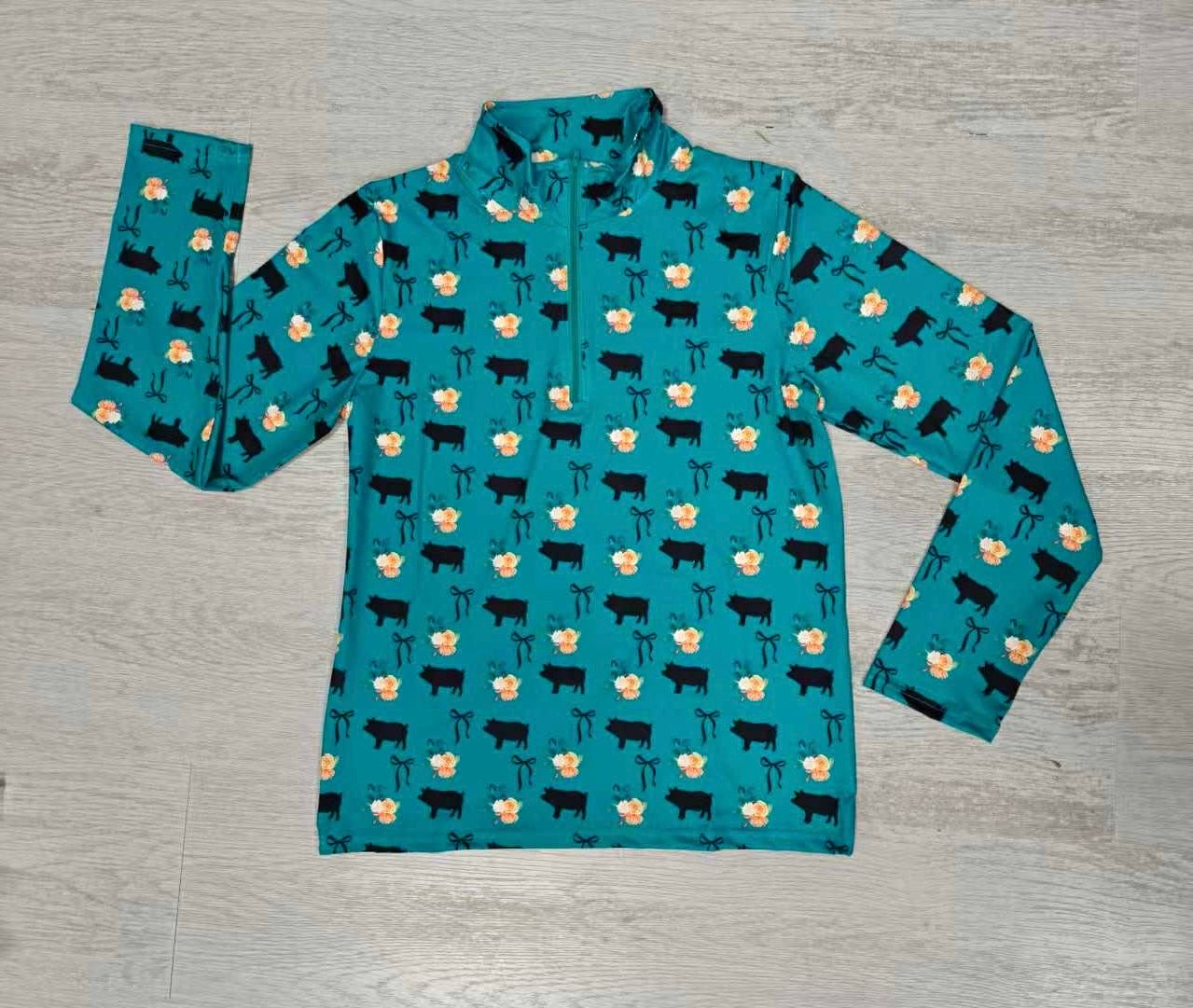 Kids Pigs N Petals 1/4 Zip