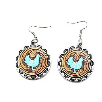 Western Design Round Earrings