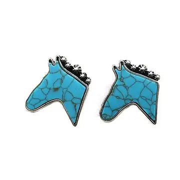 Turquoise Horse Head Earrings