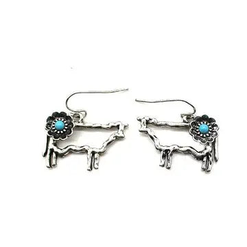 Cut Out Cow Dangle Earrings