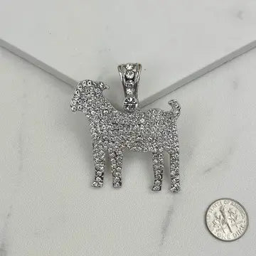 Rhinestone Goat Pendant