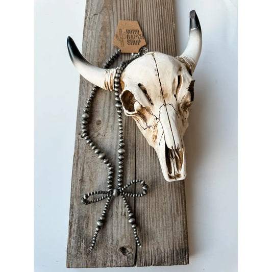 Silver Navajo Pearl Bow Necklace